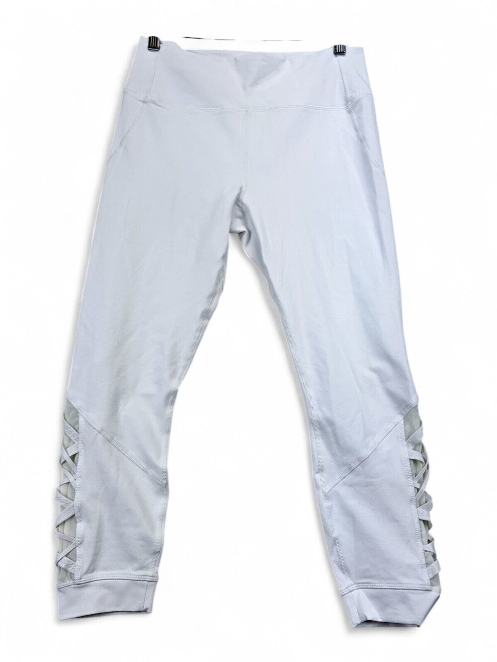 Fabletics PowerHold White Crisscross Leggings‎ - Size L
